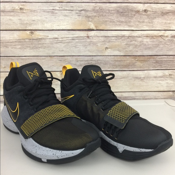 black and yellow paul george shoes